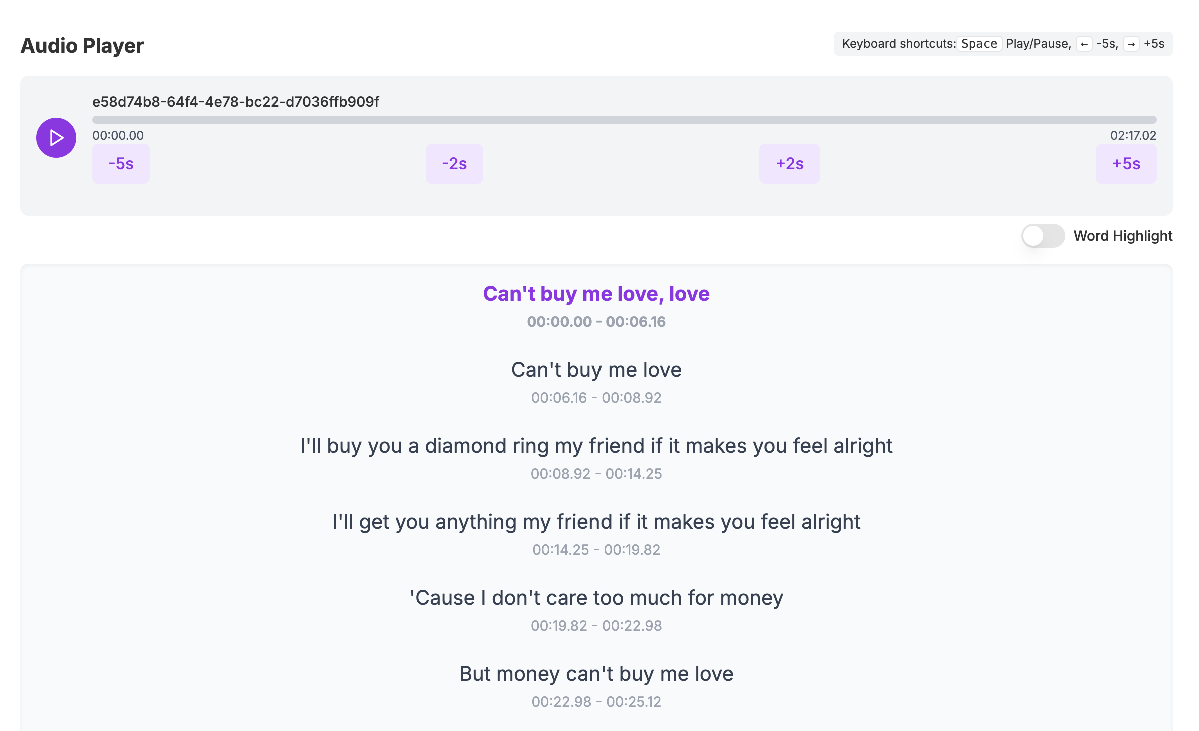 LRC Generator Preview Interface